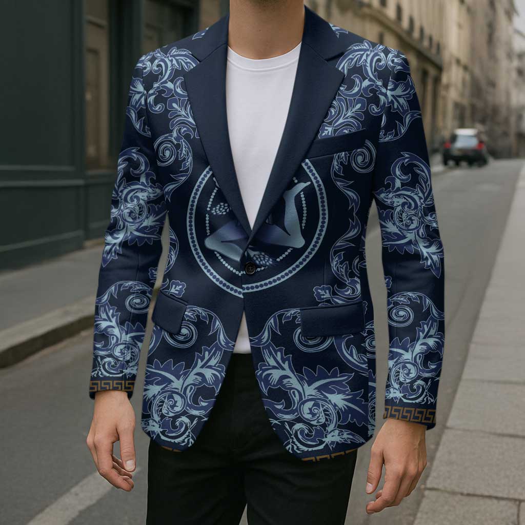 Custom Italy Football 2026 Blazer Italian Trinacria Blue Baroque Design