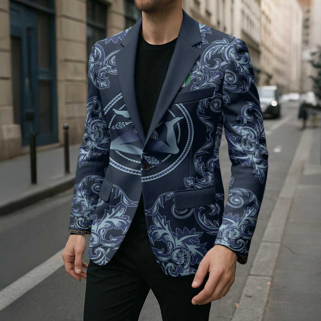 Custom Italy Football 2026 Blazer Italian Trinacria Blue Baroque Design