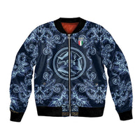 Custom Italy Football 2026 Bomber Jacket Italian Trinacria Blue Baroque Design