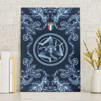 Italy Football 2026 Canvas Wall Art Italian Trinacria Blue Baroque Design