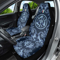 Italy Football 2026 Car Seat Cover Italian Trinacria Blue Baroque Design