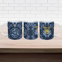 Custom Italy Football 2026 Ceramic Mug Italian Trinacria Blue Baroque Design