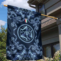 Italy Football 2026 Garden Flag Italian Trinacria Blue Baroque Design
