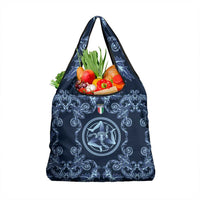 Italy Football 2026 Grocery Bag Italian Trinacria Blue Baroque Design