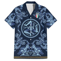 Custom Italy Football 2026 Hawaiian Shirt Italian Trinacria Blue Baroque Design