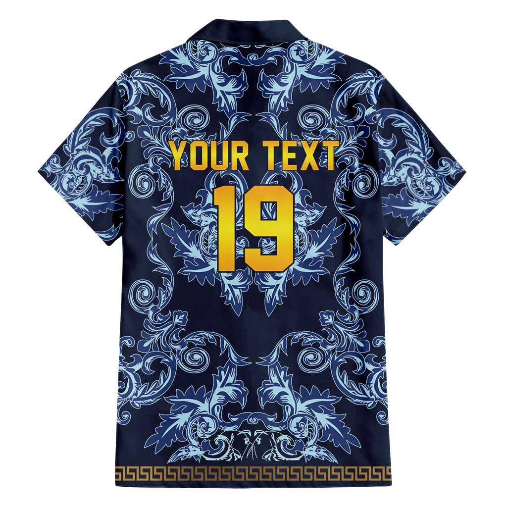 Custom Italy Football 2026 Hawaiian Shirt Italian Trinacria Blue Baroque Design