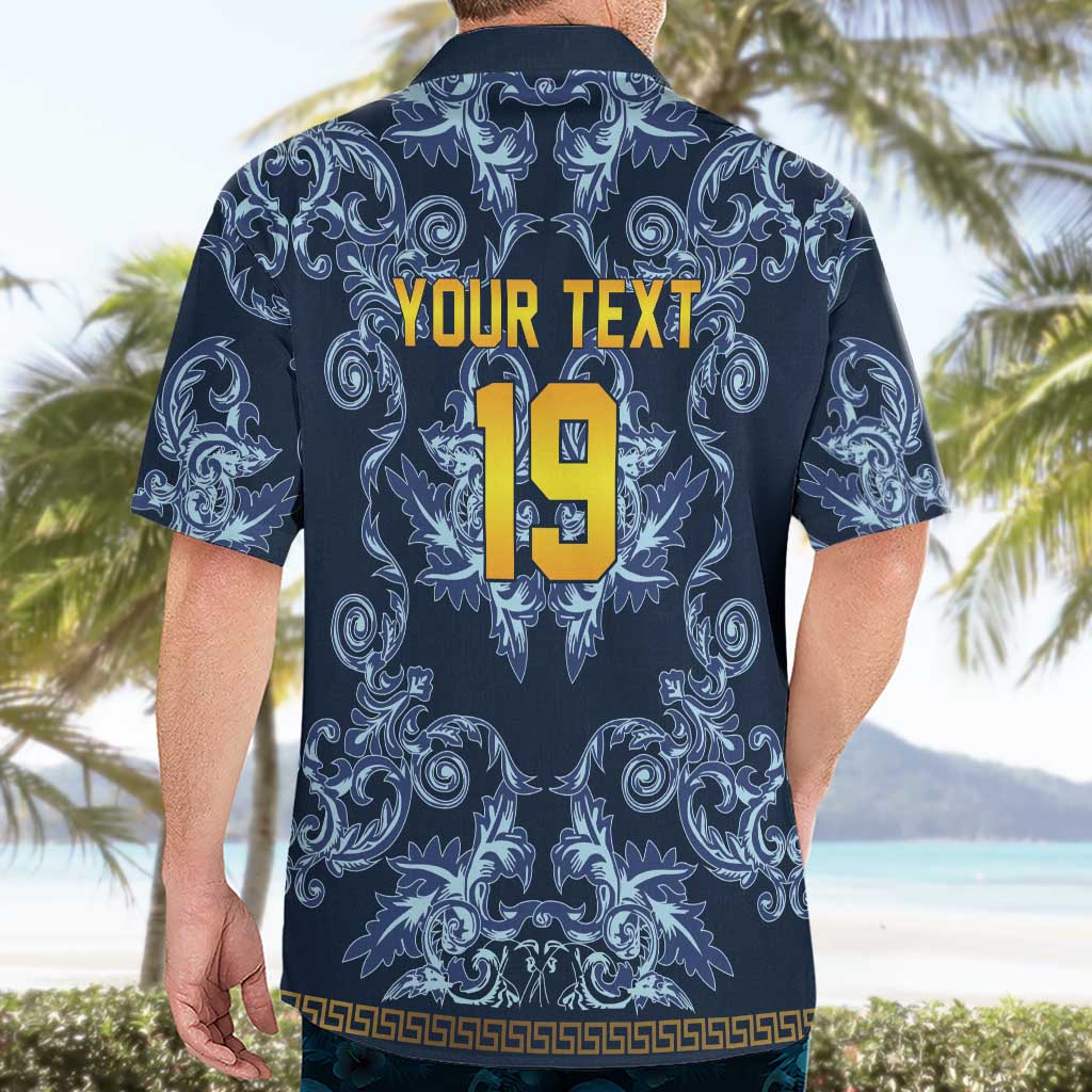 Custom Italy Football 2026 Hawaiian Shirt Italian Trinacria Blue Baroque Design