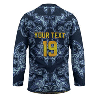 Custom Italy Football 2026 Hockey Jersey Italian Trinacria Blue Baroque Design