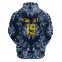 Custom Italy Football 2026 Hoodie Italian Trinacria Blue Baroque Design