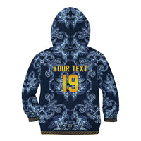 Custom Italy Football 2026 Kid Hoodie Italian Trinacria Blue Baroque Design