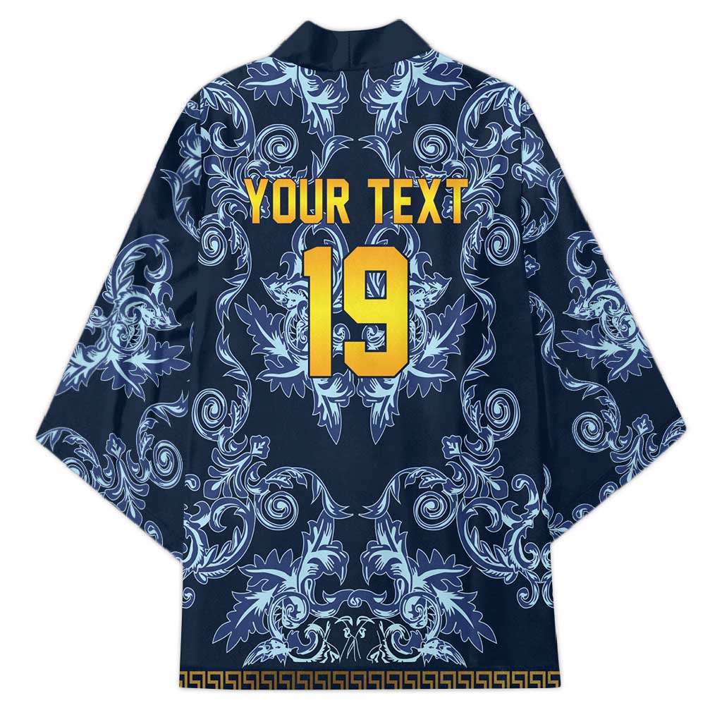 Custom Italy Football 2026 Kimono Italian Trinacria Blue Baroque Design