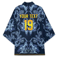 Custom Italy Football 2026 Kimono Italian Trinacria Blue Baroque Design