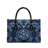 Italy Football 2026 Leather Bag Italian Trinacria Blue Baroque Design
