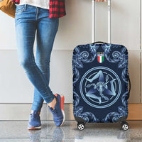 Italy Football 2026 Luggage Cover Italian Trinacria Blue Baroque Design