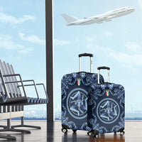 Italy Football 2026 Luggage Cover Italian Trinacria Blue Baroque Design