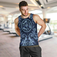 Custom Italy Football 2026 Men Tank Top Italian Trinacria Blue Baroque Design
