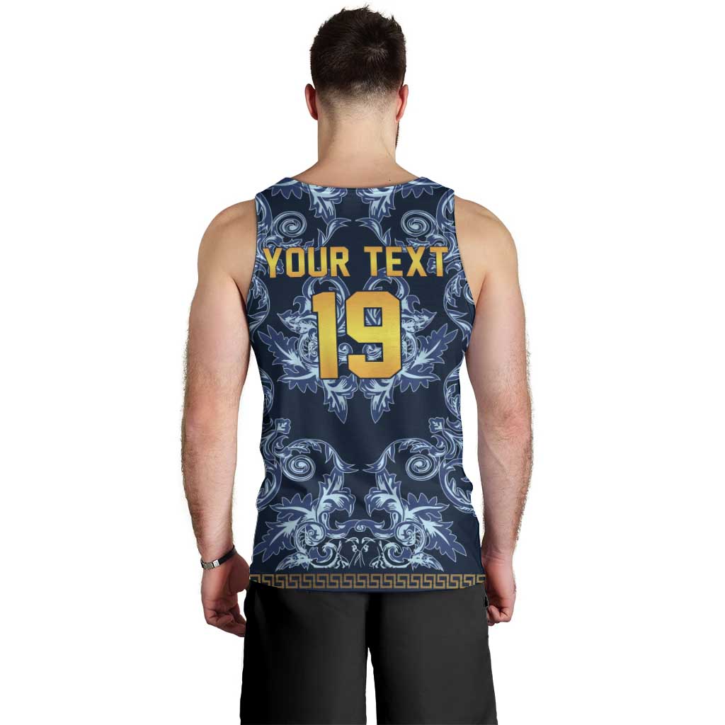 Custom Italy Football 2026 Men Tank Top Italian Trinacria Blue Baroque Design