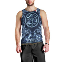 Custom Italy Football 2026 Men Tank Top Italian Trinacria Blue Baroque Design
