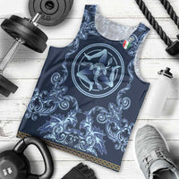 Custom Italy Football 2026 Men Tank Top Italian Trinacria Blue Baroque Design