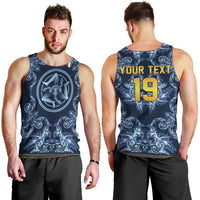 Custom Italy Football 2026 Men Tank Top Italian Trinacria Blue Baroque Design