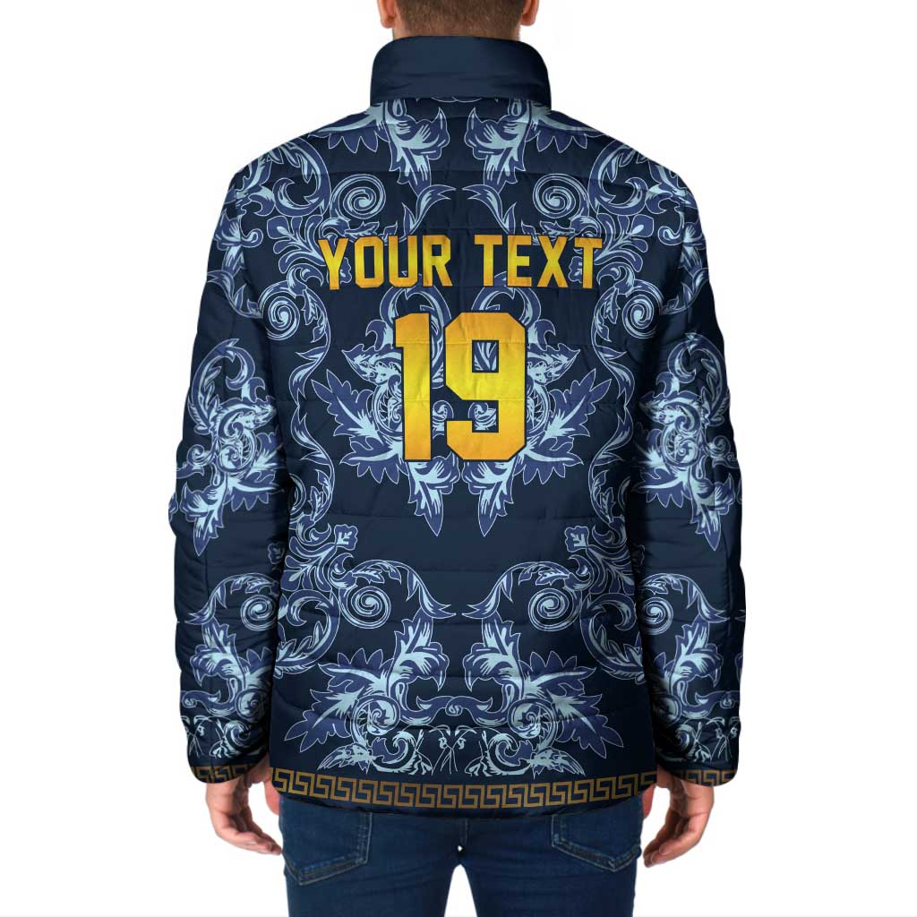 Custom Italy Football 2026 Padded Jacket Italian Trinacria Blue Baroque Design