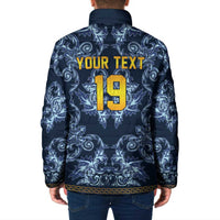 Custom Italy Football 2026 Padded Jacket Italian Trinacria Blue Baroque Design