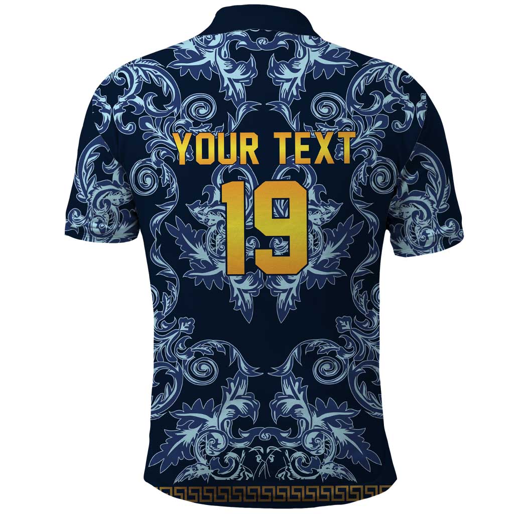 Custom Italy Football 2026 Polo Shirt Italian Trinacria Blue Baroque Design
