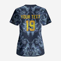Custom Italy Football 2026 Scrub Top Italian Trinacria Blue Baroque Design
