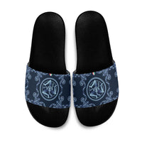 Italy Football 2026 Slide Sandals Italian Trinacria Blue Baroque Design