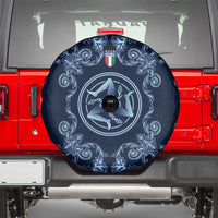 Italy Football 2026 Spare Tire Cover Italian Trinacria Blue Baroque Design