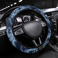 Italy Football 2026 Steering Wheel Cover Italian Trinacria Blue Baroque Design