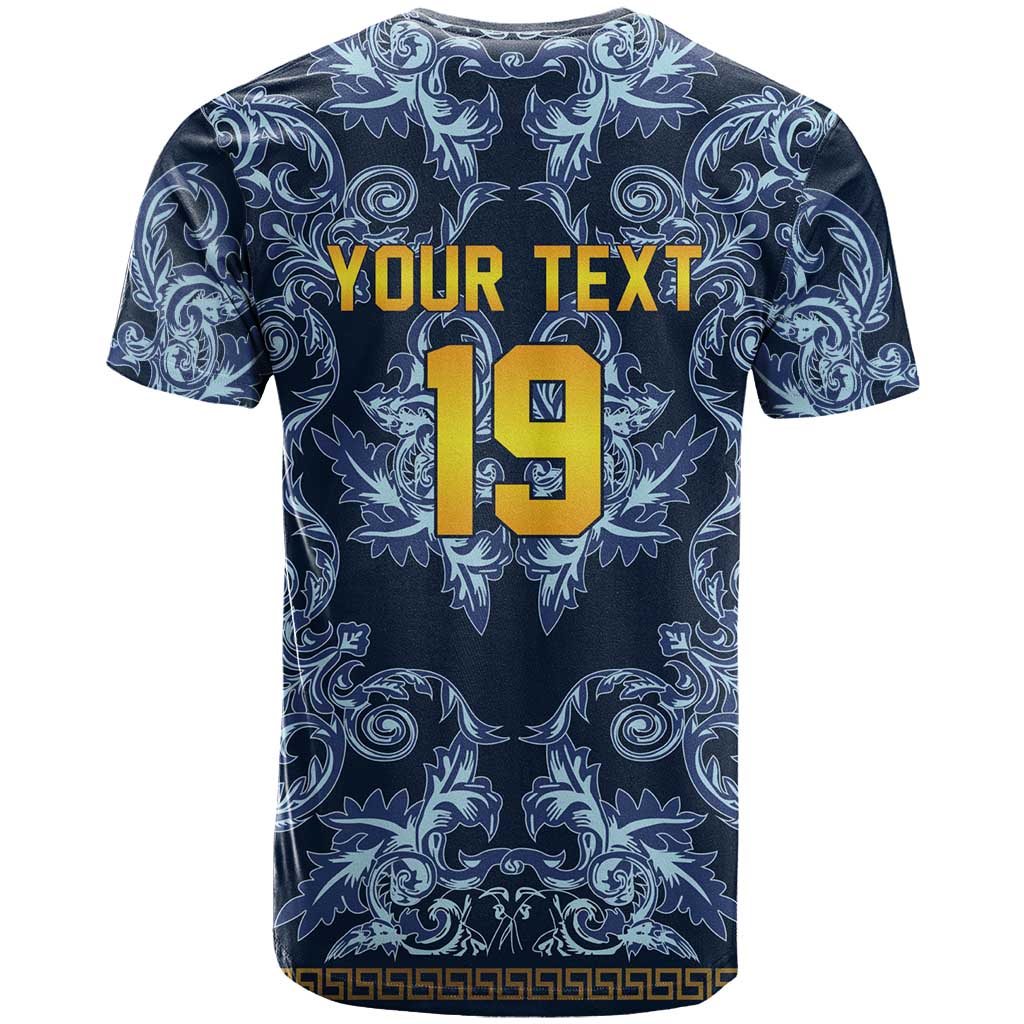 Custom Italy Football 2026 T Shirt Italian Trinacria Blue Baroque Design
