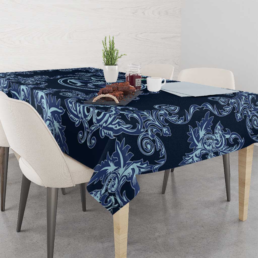 Italy Football 2026 Tablecloth Italian Trinacria Blue Baroque Design