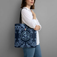 Italy Football 2026 Tote Bag Italian Trinacria Blue Baroque Design