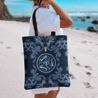 Italy Football 2026 Tote Bag Italian Trinacria Blue Baroque Design