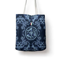 Italy Football 2026 Tote Bag Italian Trinacria Blue Baroque Design
