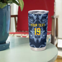 Custom Italy Football 2026 Tumbler Cup Italian Trinacria Blue Baroque Design