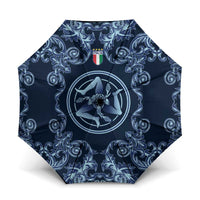 Italy Football 2026 Umbrella Italian Trinacria Blue Baroque Design