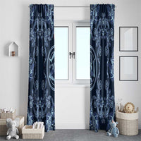 Italy Football 2026 Window Curtain Italian Trinacria Blue Baroque Design