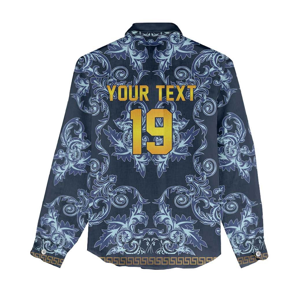 Custom Italy Football 2026 Women Casual Shirt Italian Trinacria Blue Baroque Design
