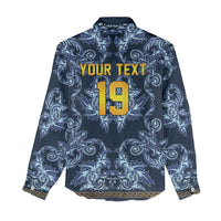 Custom Italy Football 2026 Women Casual Shirt Italian Trinacria Blue Baroque Design
