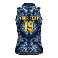 Custom Italy Football 2026 Women Sleeveless Polo Shirt Italian Trinacria Blue Baroque Design