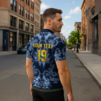 Custom Italy Football 2026 Zipper Polo Shirt Italian Trinacria Blue Baroque Design