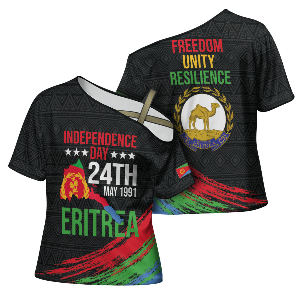 Eritrea Independence Day 1991 Cross Shoulder Shirt Honor Freedom Unity Resilience