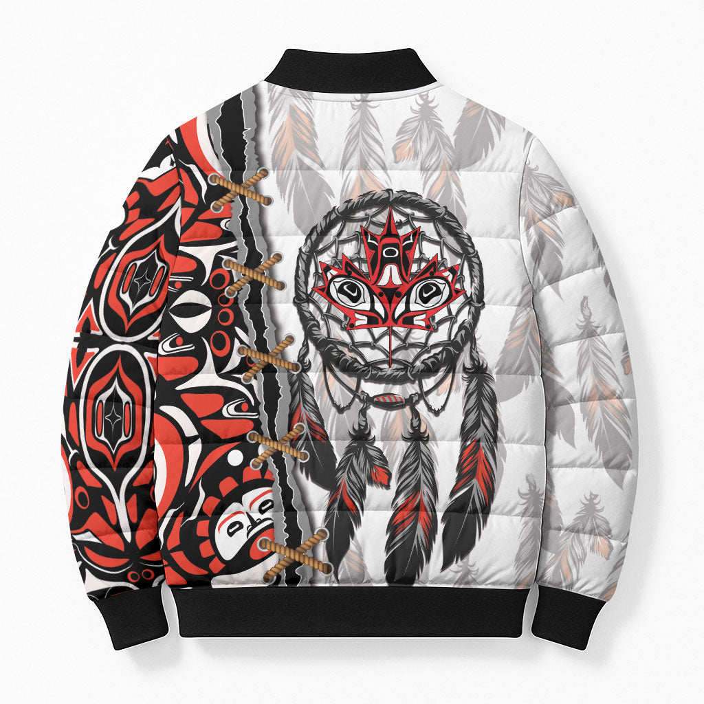 Canada National Indigenous Peoples Day Bomber Puffer Jacket Dreamcatcher First Nations Heritage Pride
