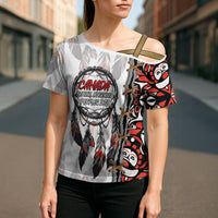 Canada National Indigenous Peoples Day Cross Shoulder Shirt Dreamcatcher First Nations Heritage Pride