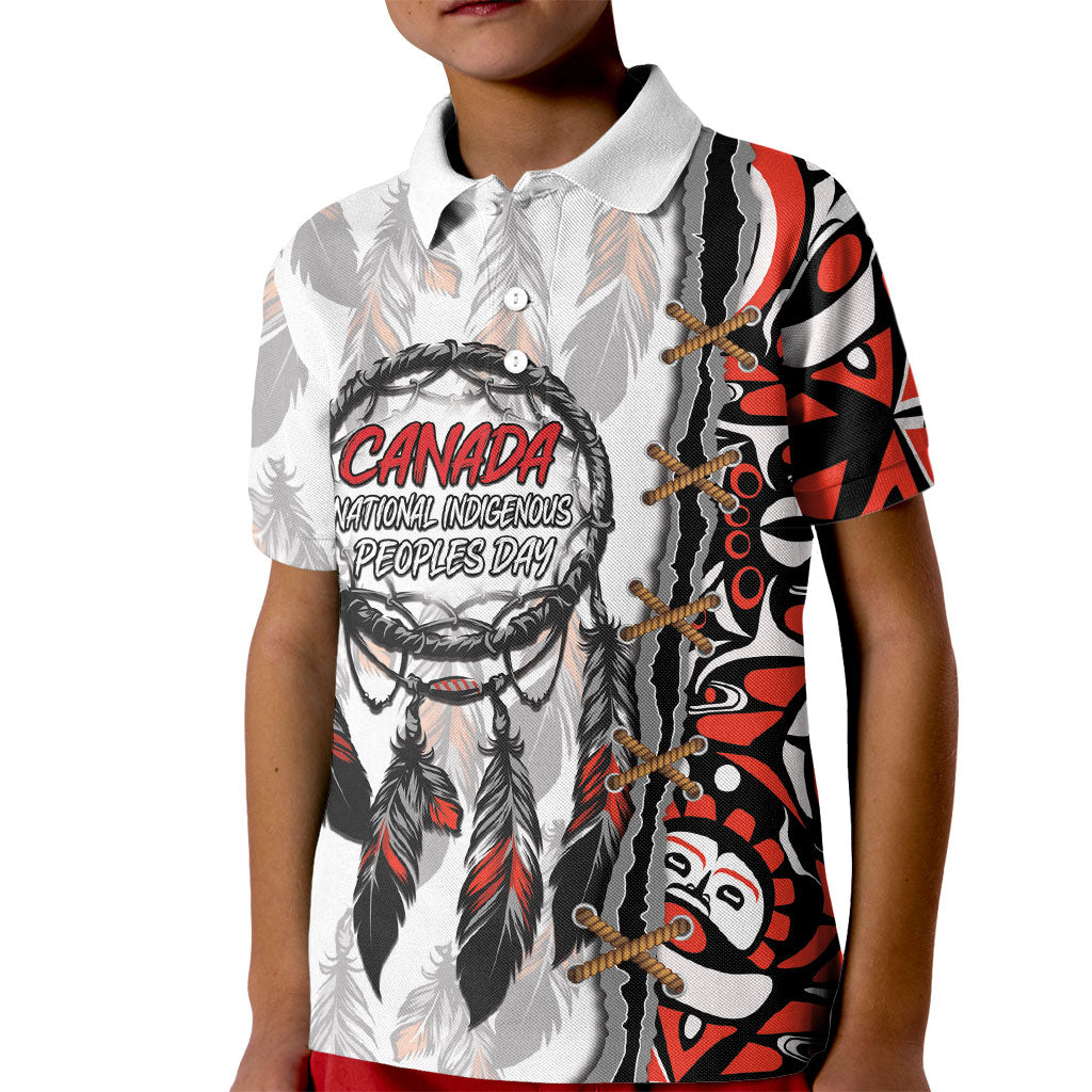 Canada National Indigenous Peoples Day Kid Polo Shirt Dreamcatcher First Nations Heritage Pride