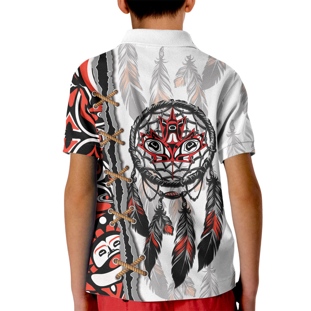 Canada National Indigenous Peoples Day Kid Polo Shirt Dreamcatcher First Nations Heritage Pride