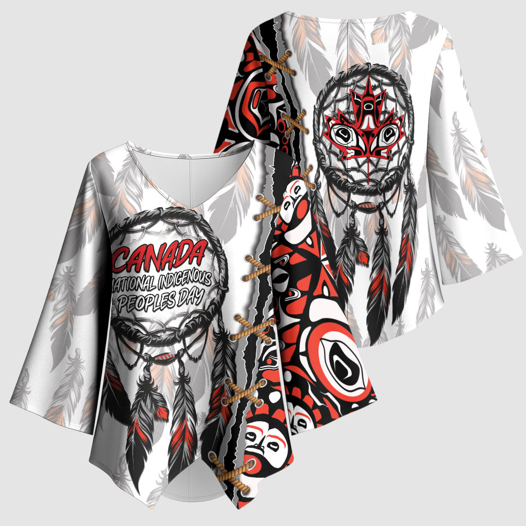 Canada National Indigenous Peoples Day Kimono Sleeve Blouse Dreamcatcher First Nations Heritage Pride
