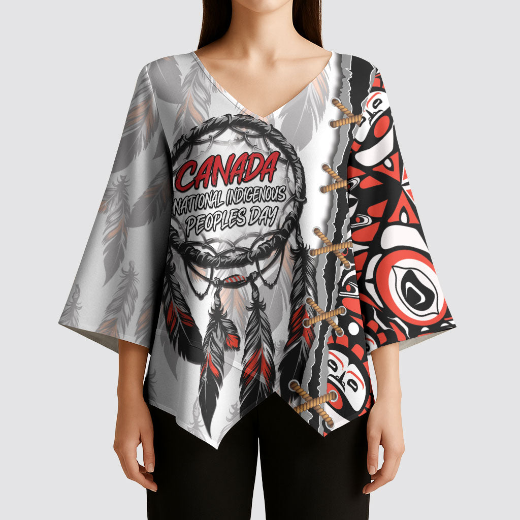 Canada National Indigenous Peoples Day Kimono Sleeve Blouse Dreamcatcher First Nations Heritage Pride
